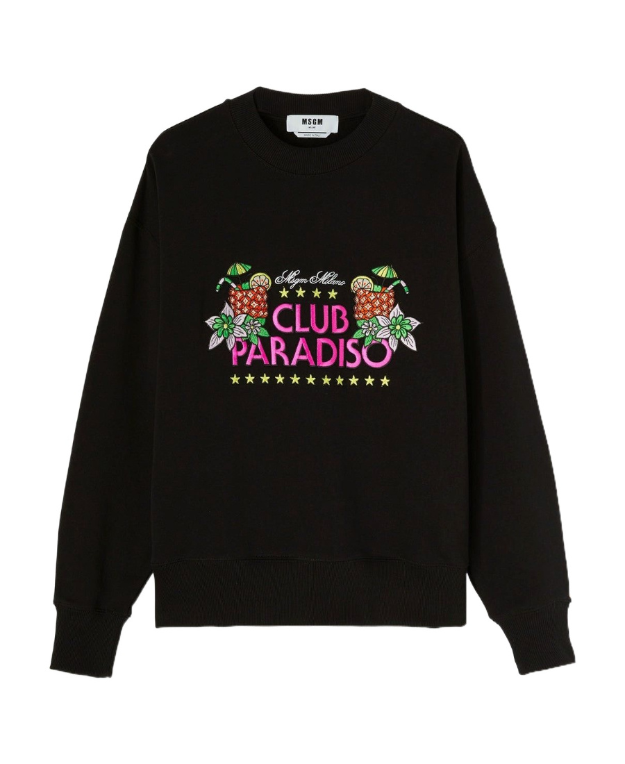 Msgm Graphic-print Sweatshirt In Black