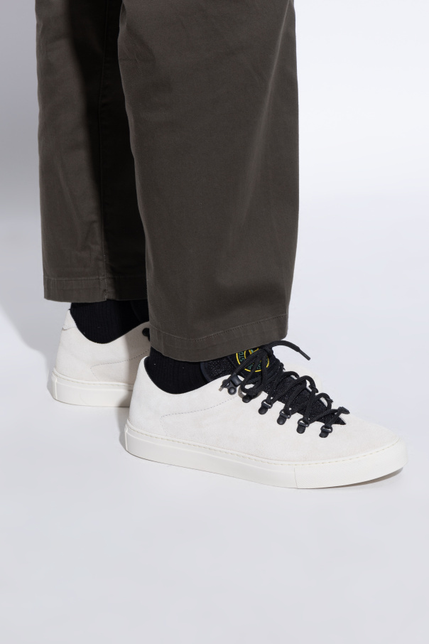 Stone Island Compass-patch Sneakers In Nude