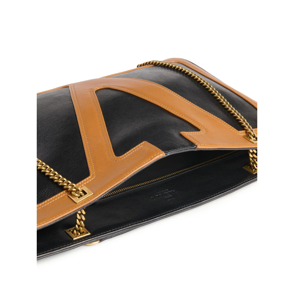 Valentino Zipper Shoulder Bag In Black