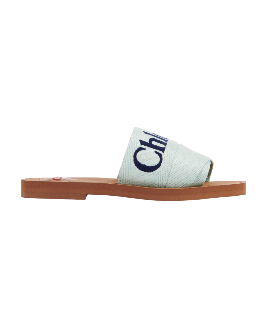 CHLOÉ WOODY LOGO-PRINT SANDALS