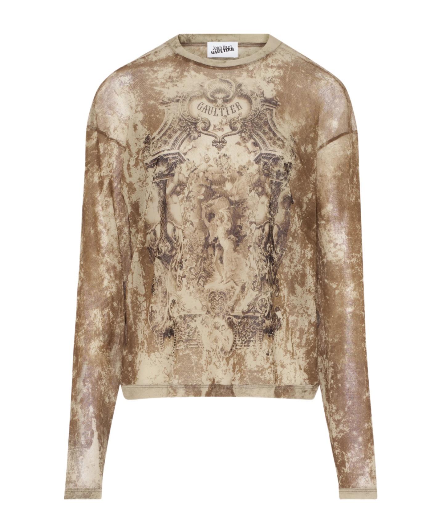 Jean Paul Gaultier The Oversized Beige Médaillon Top In Brown