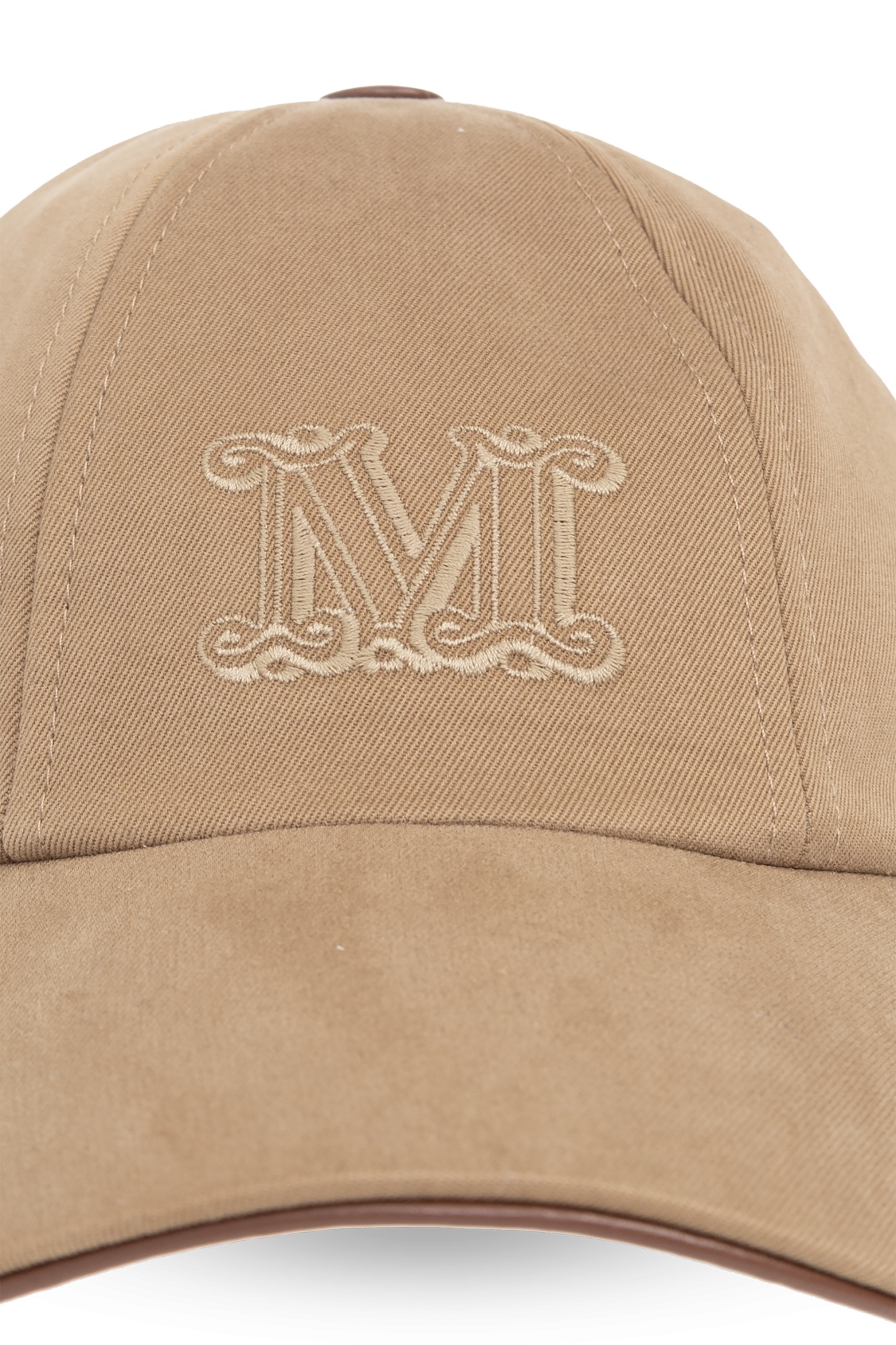 Max Mara Logo Embroidered Baseball Cap In Brown