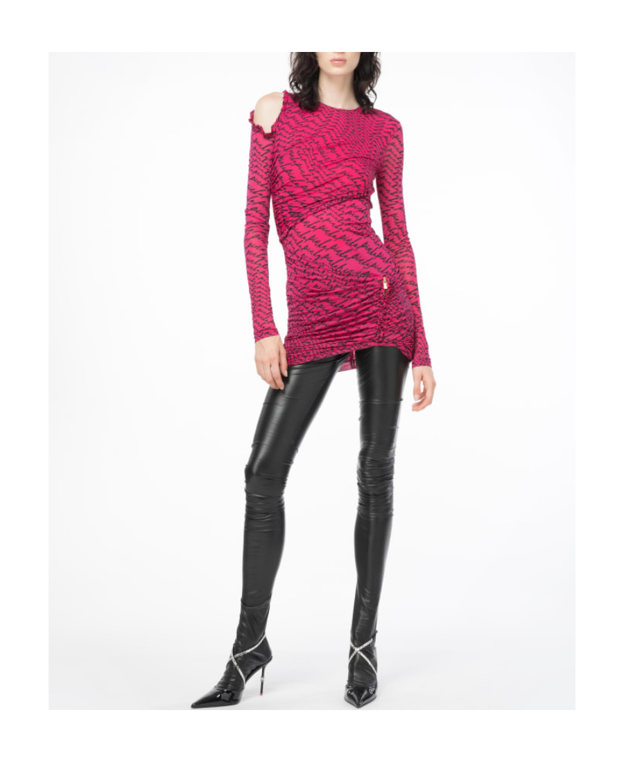 Pinko Logo-print Mini Dress In Red