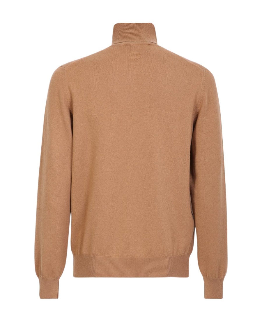 Lardini Camel High-neck Cashmere Pullover In Nude