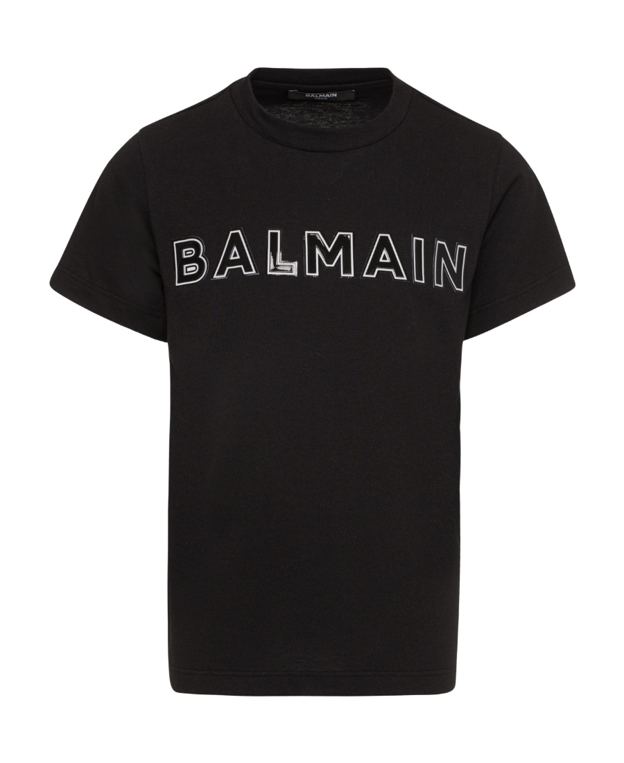 Balmain Logo-embellished Cotton T-shirt In Black