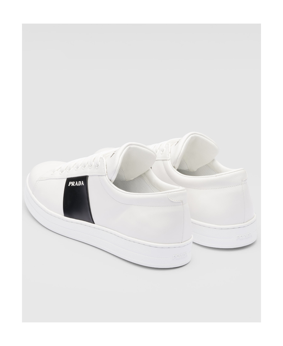 Prada White Leather Sneakers In White