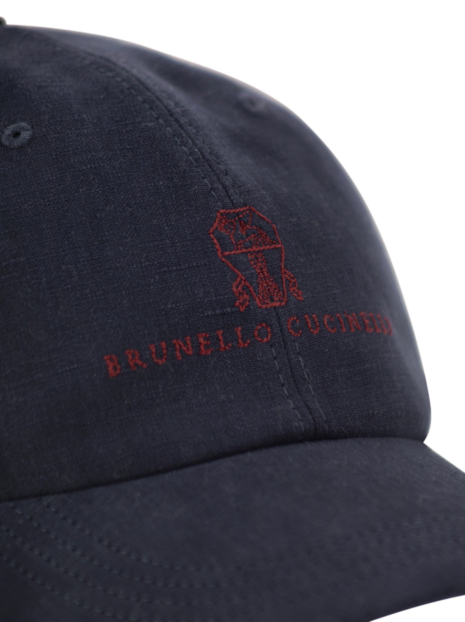 Brunello Cucinelli Embroidery Baseball Cap In Black