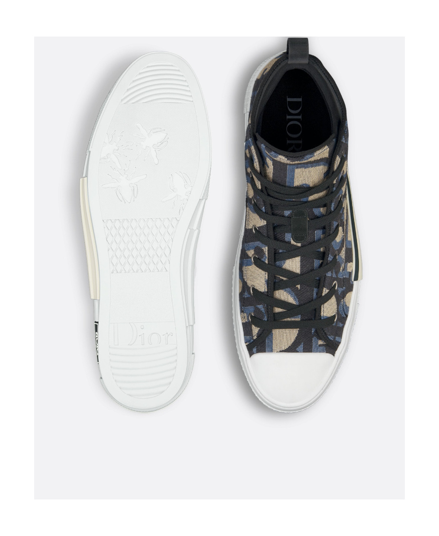 DIOR LOGO TIED WITH HIGH-TOP CASUAL SNEAKERS 