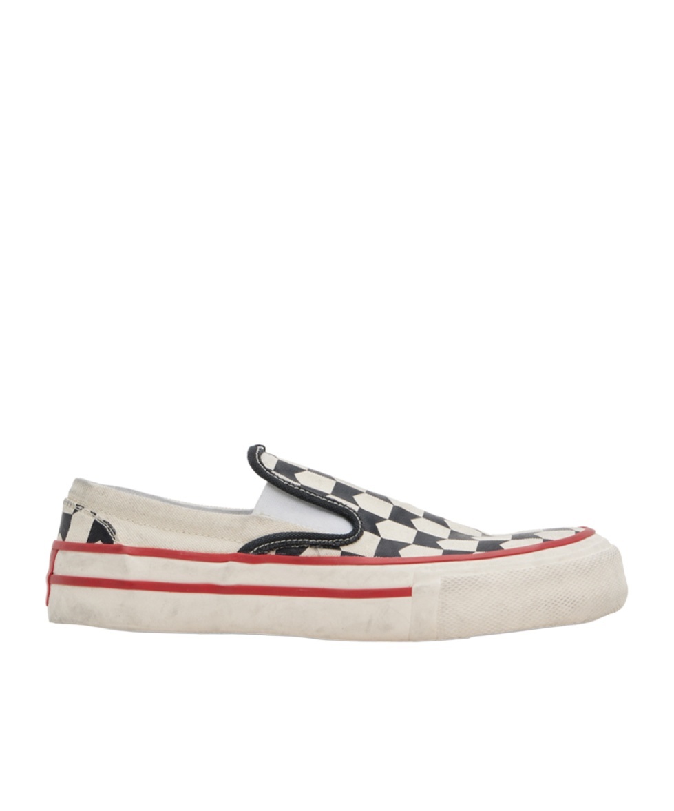 RHUDE CHECK FLAT SNEAKERS 