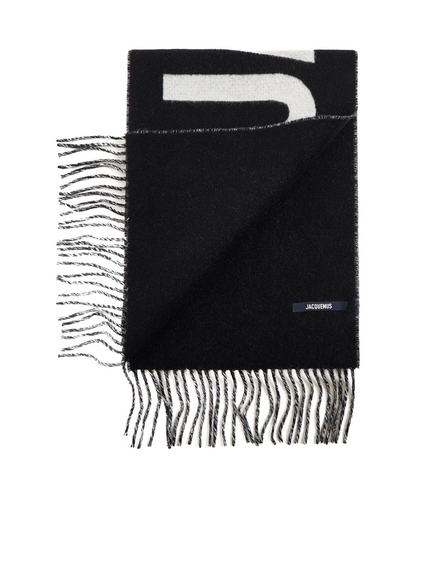 Jacquemus Fringed Scarf In Black