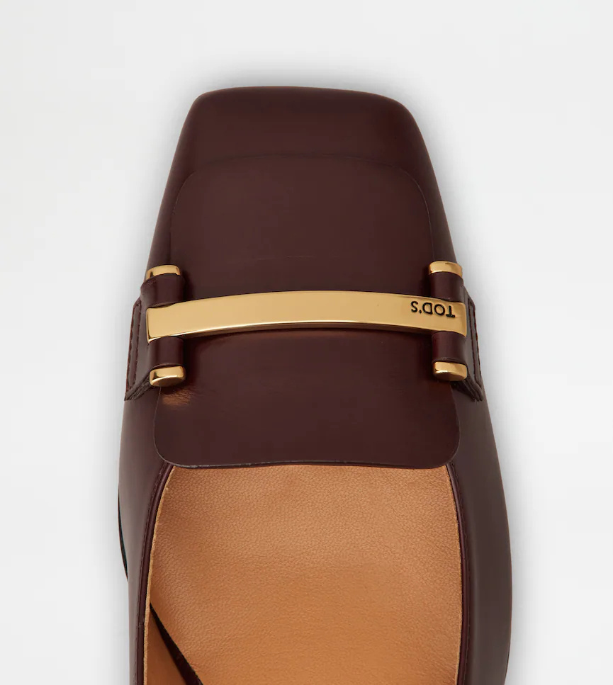 Tod's 55mm Block-heel Leather Pumps In Burgundy