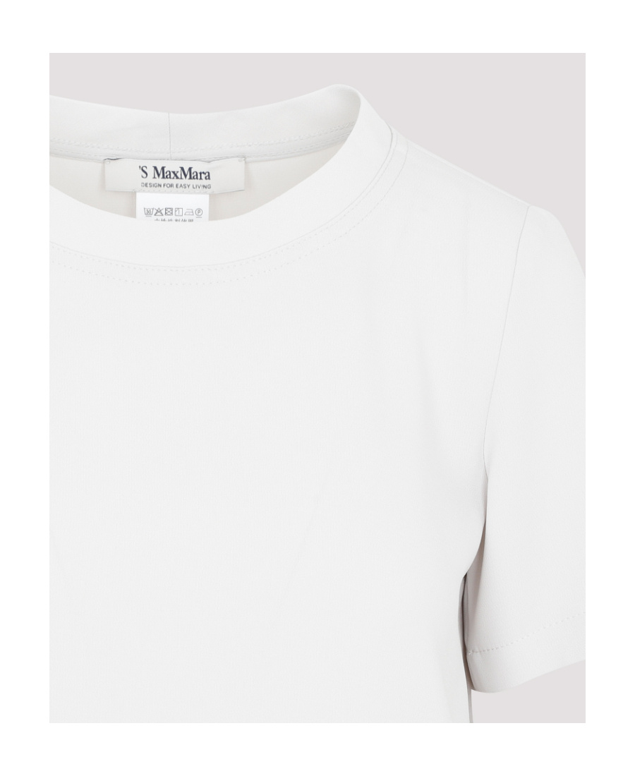 Max Mara T-shirt With Round Neck And Short Sleeves In White