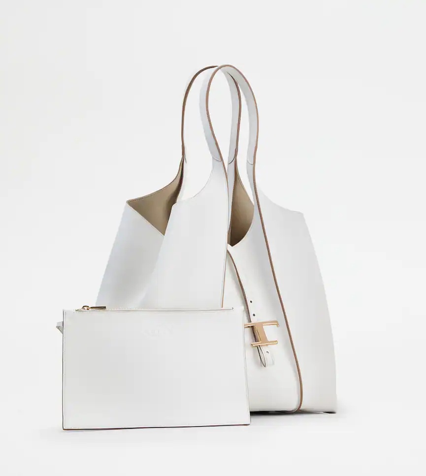 Tod's T-logo Tote Bag In White