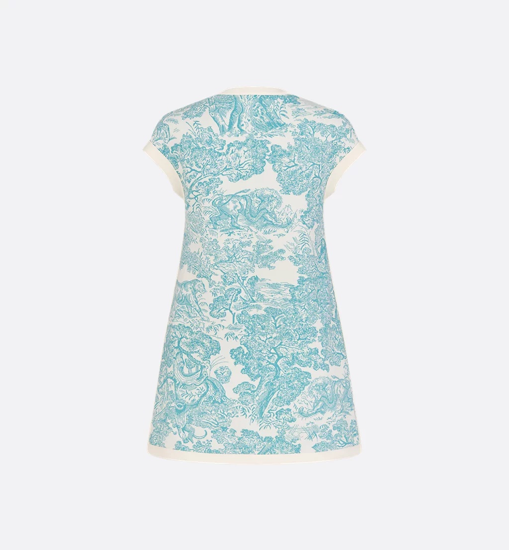 Dior Iviera Short Flared Dress In Blue