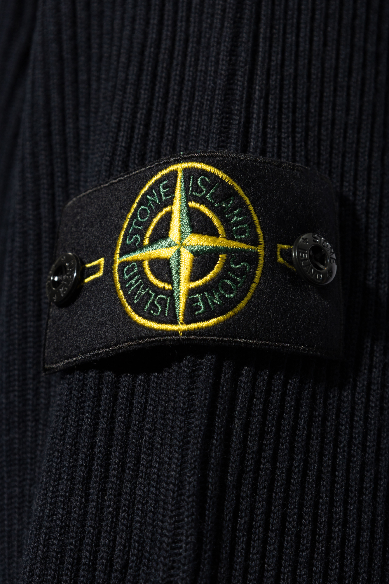 Shop Stone Island Logo Patch Knitted Jumper In Blue