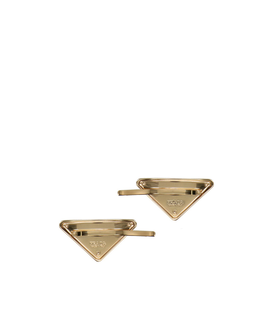 Prada Logo Hair Ornaments In Yellow