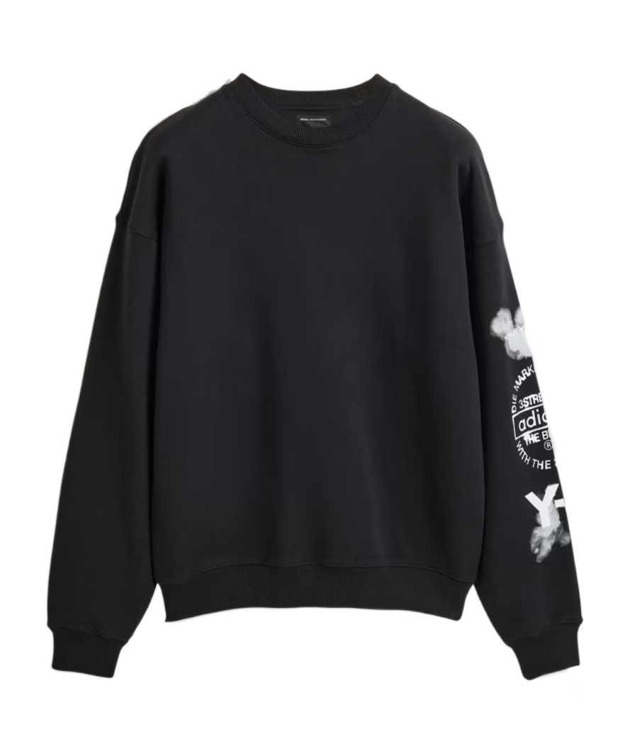 Y-3 Adidas Cloud-print Crew-neck Sweatshirt Clothing In Black