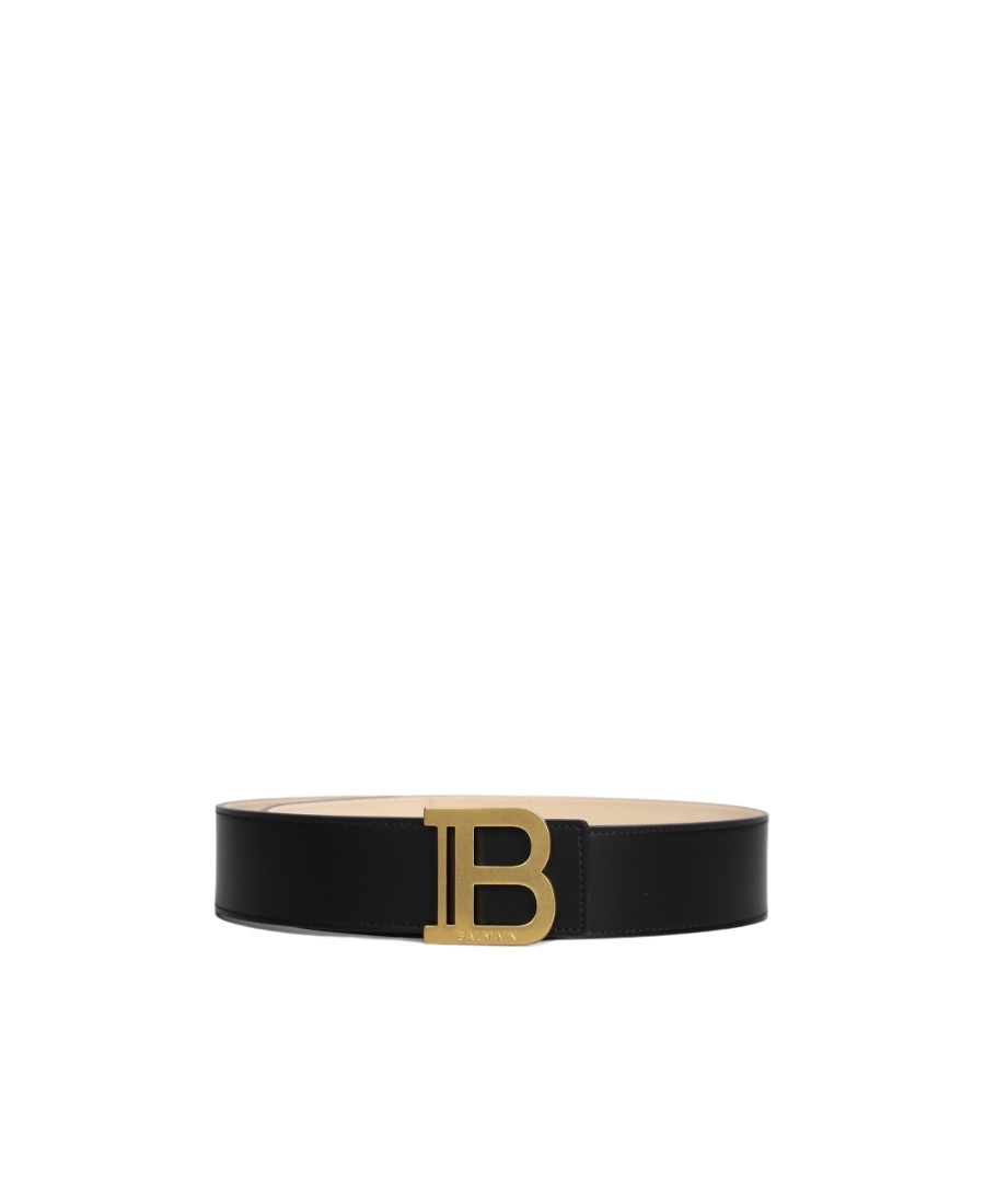 Balmain Black Smooth Calfskin B-belt Belt In Black