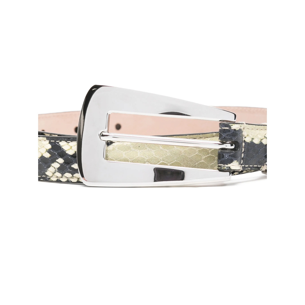 Khaite Lucca Embossed Python Belt In Neutral