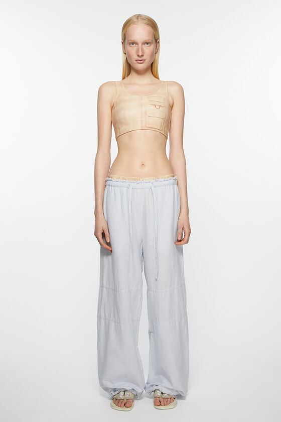 ACNE STUDIOS EMBROIDERED-LOGO WIDE-LEG TROUSERS 