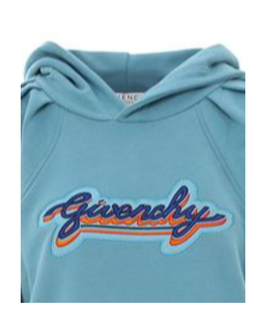 Givenchy Embroidered Logo Hoodie In Blue