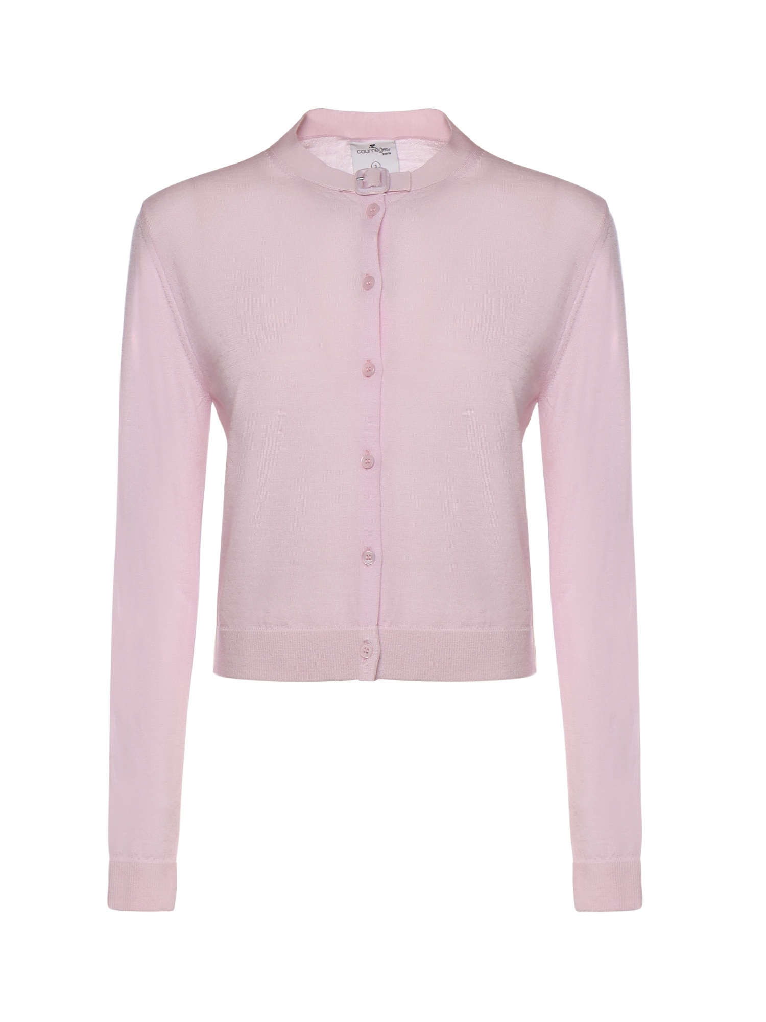 Courrèges Button-up Crewneck Cardigan In Pink