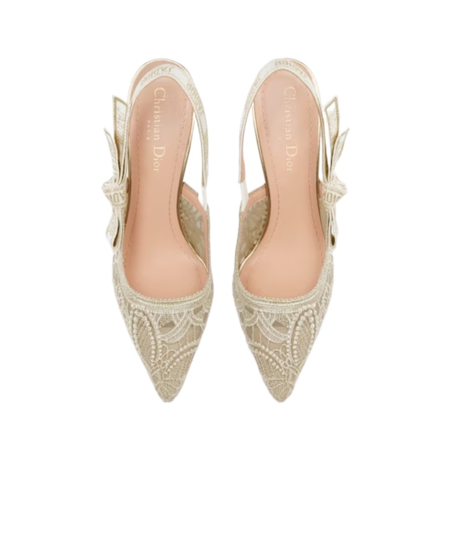 Dior Logo High-heeled Sandals In Nude