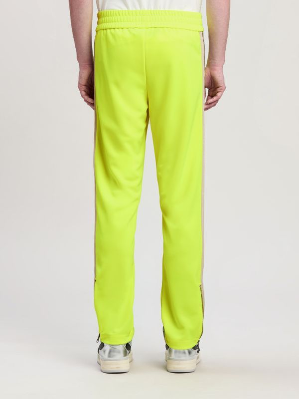 Palm Angels Logo Embroidered Side Stripe Detailed Track Pants In Yellow