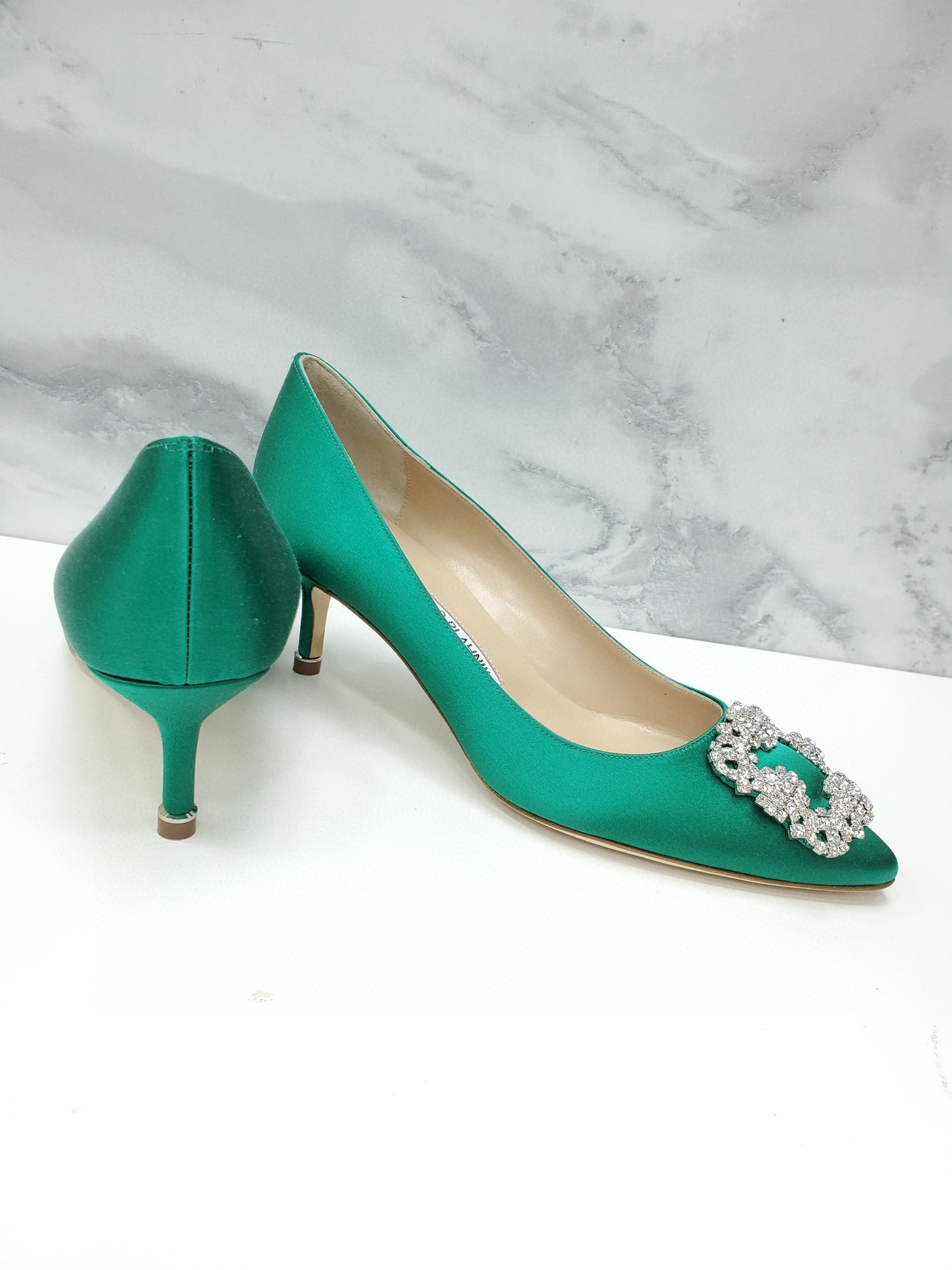 Manolo Blahnik Cusp High-heeled Shoes In Green