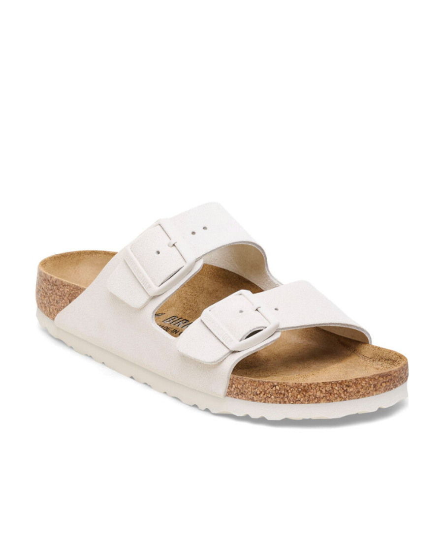 Birkenstock Arizona Suede Slides In White