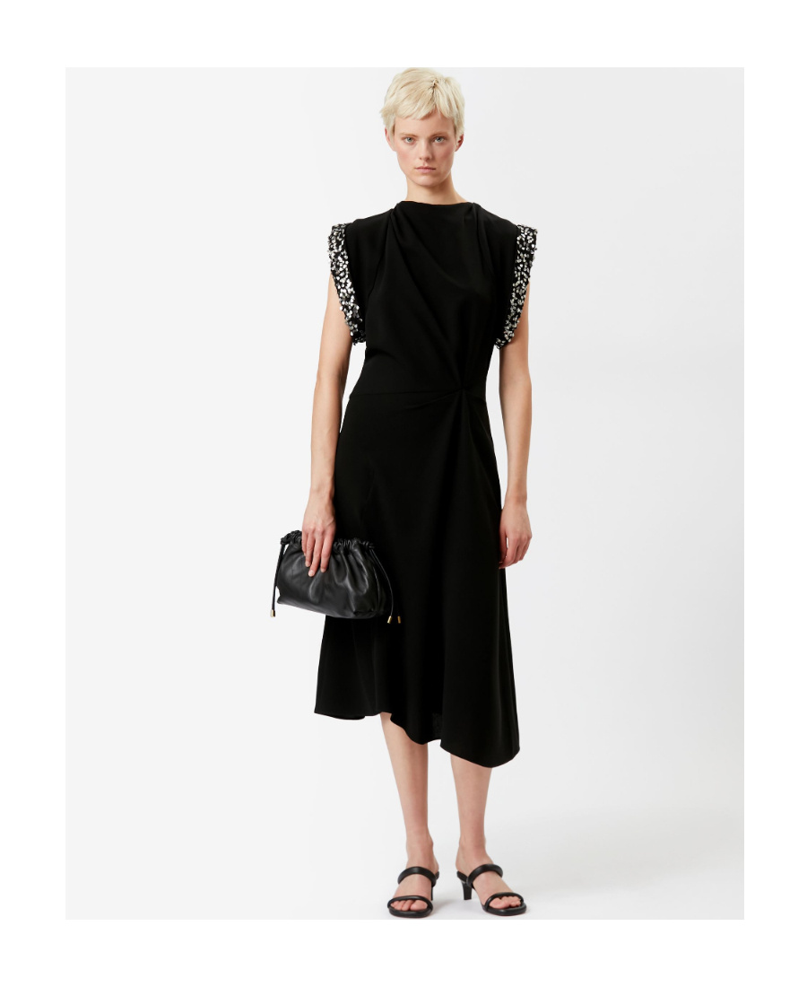 Shop Isabel Marant Leronia Sequin-embellished Midi Dress In Black