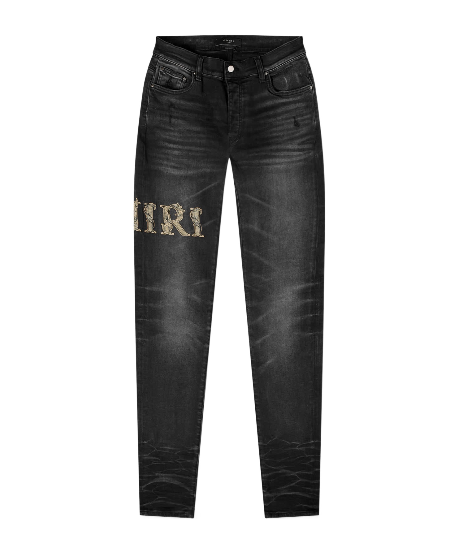 m様♡ Amiri Logo Embroidered Skinny Jeans In Black | ModeSens
