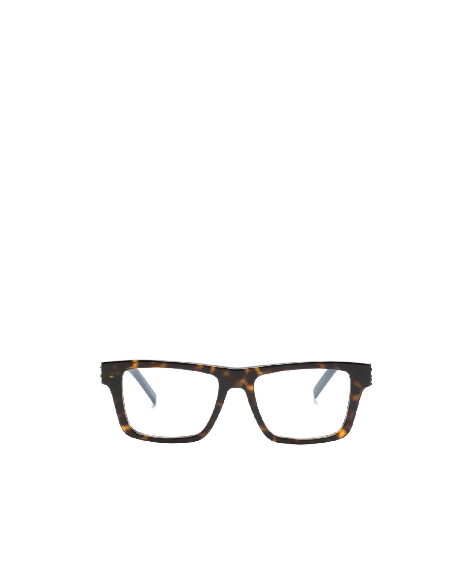 Saint Laurent Tortoiseshell Square-frame Glasses In Black