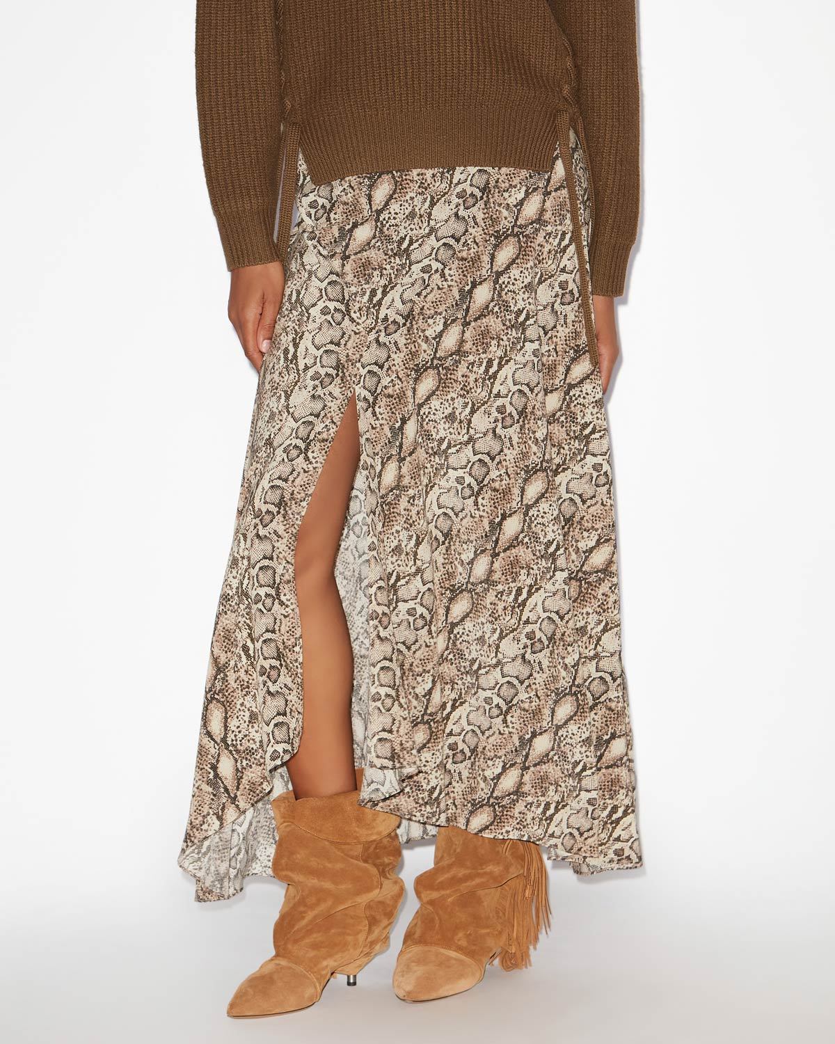 Isabel Marant Sakura Snakeskin-print A-line Maxi Skirt In Nude