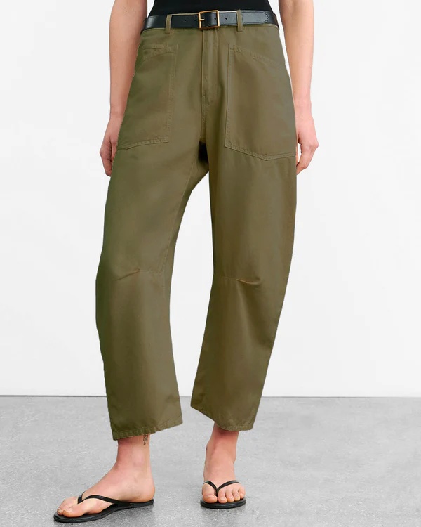 Nili Lotan Belt Loop Casual Pants In Green