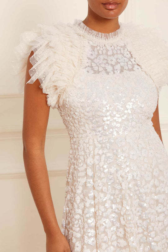 Needle & Thread Sequined Dress Dress In White