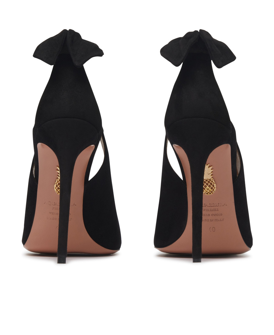 Shop Aquazzura Bow Tie 105 High Heels In Black