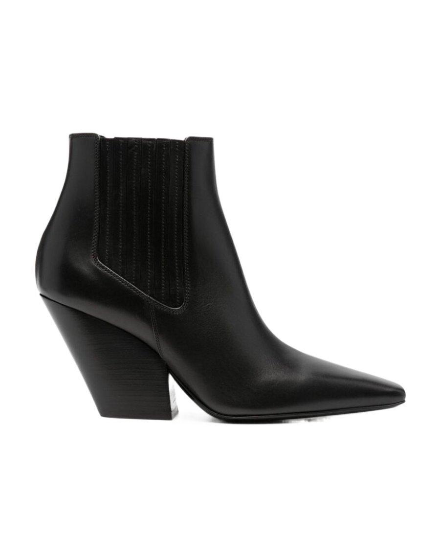 Casadei Ankle Boots In Black Leather In Black