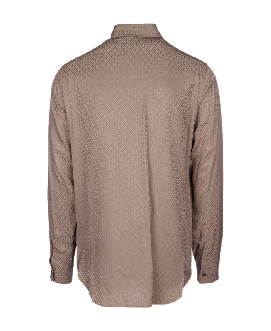 Shop Dior Lapel Long-sleeved Shirt In Nude