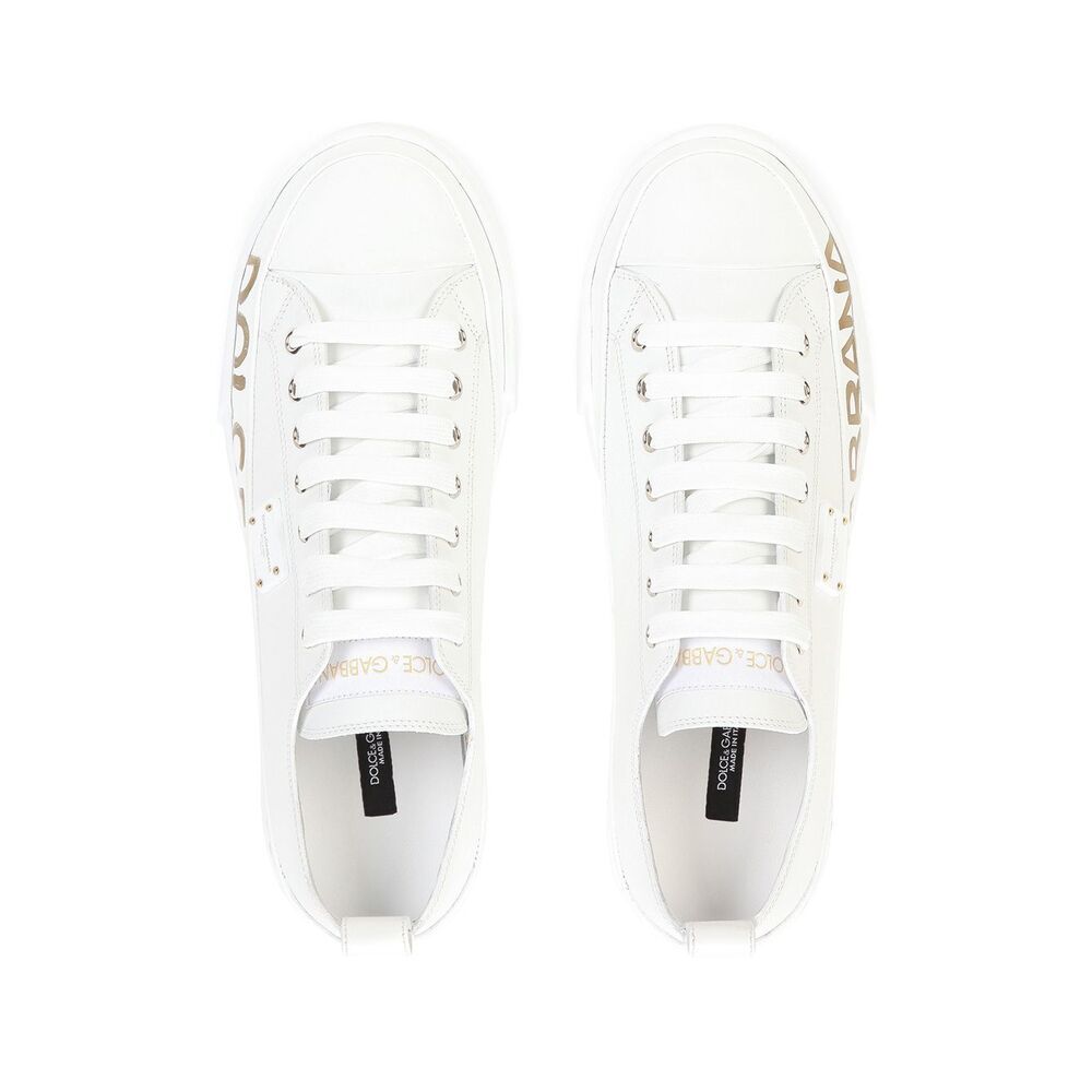 DOLCE & GABBANA LOGO-PRINT LOW-TOP SNEAKERS