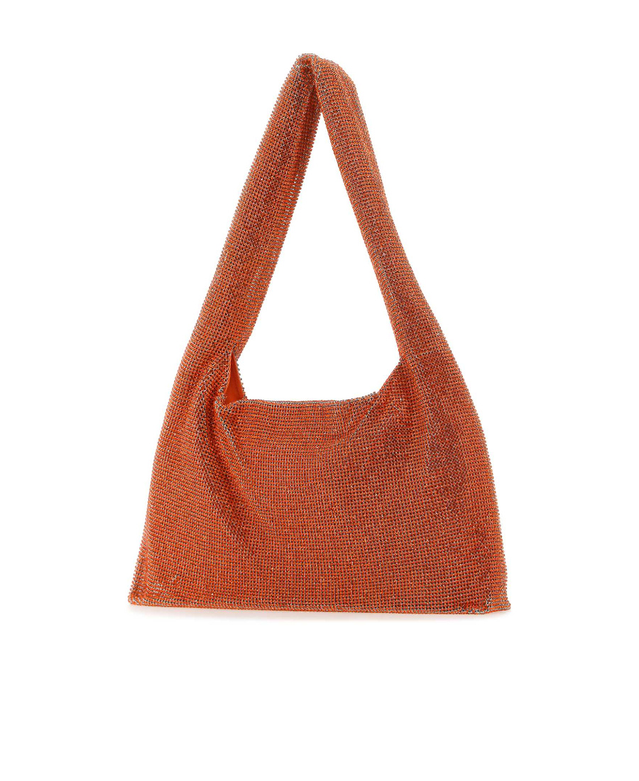 Kara Rhinestone-embellished Triangular Shoulder Bag In Red