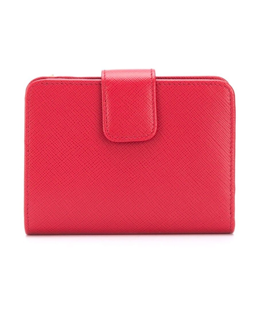 Prada Small Button Wallet In Red
