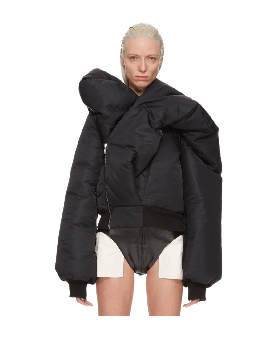 Rick Owens Doll Padded Bomber Jacket In Black