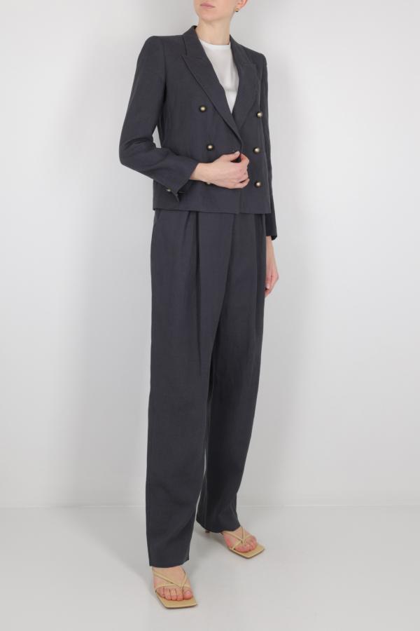 GIORGIO ARMANI LOOSE-FIT LINEN TROUSERS