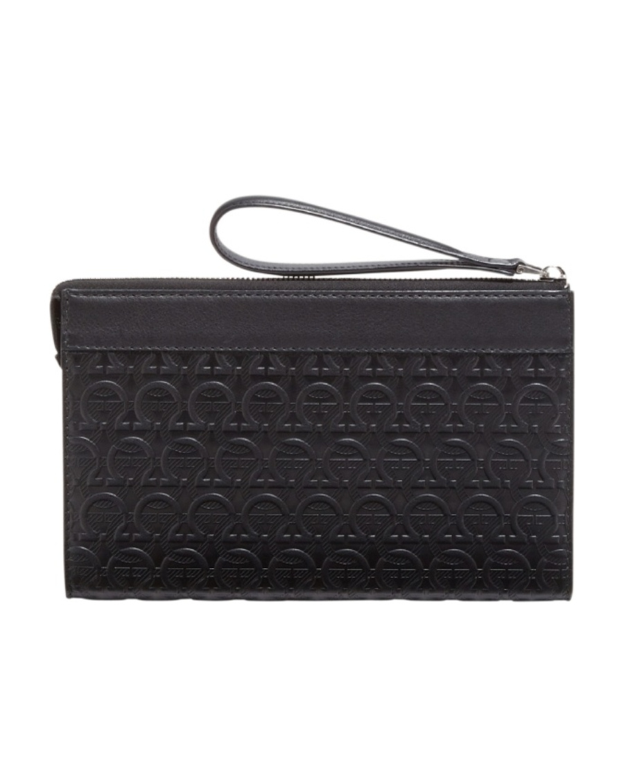 FERRAGAMO GANCINI-EMBOSSED POUCH 