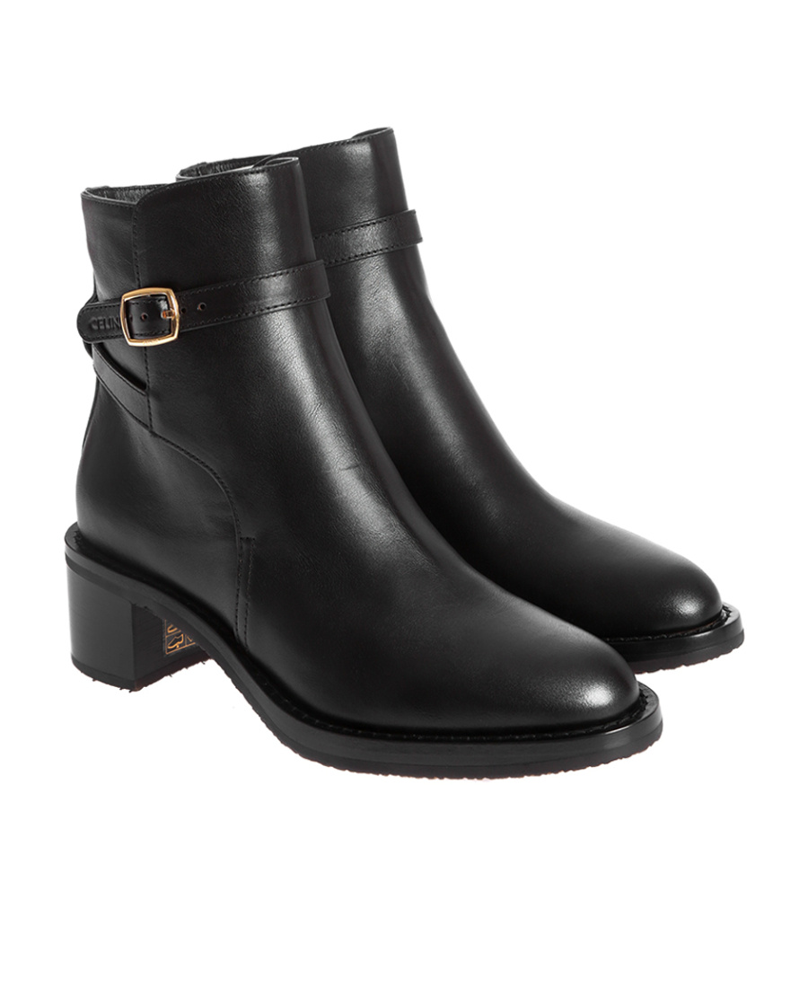 Celine Folco Round-headed Ankle Boots In Black