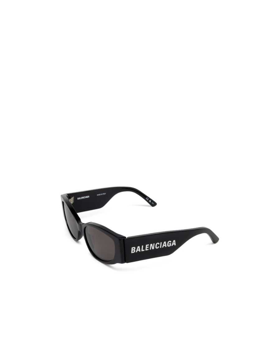 Balenciaga Logo-print Biker Sunglasses In Black