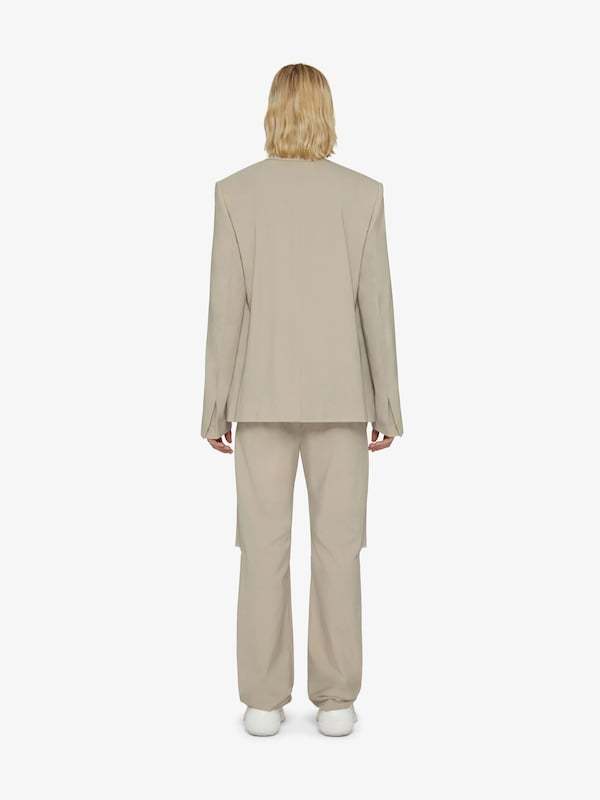 Givenchy Front-pleated Pants With Cut Out Detailing In Gray
