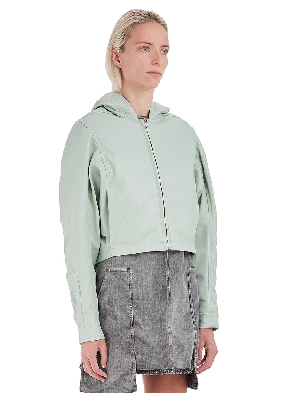 Rick Owens Drkshdw Short-style Casual Jacket With A Hat In Green