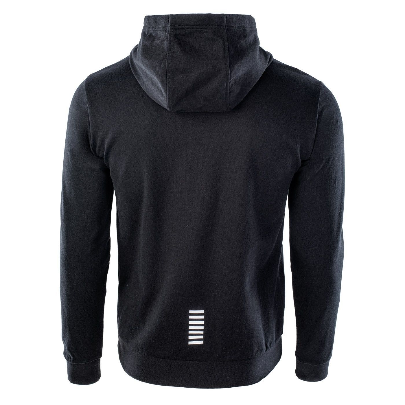Ea7 Logo-print Cotton Hoodie In Black